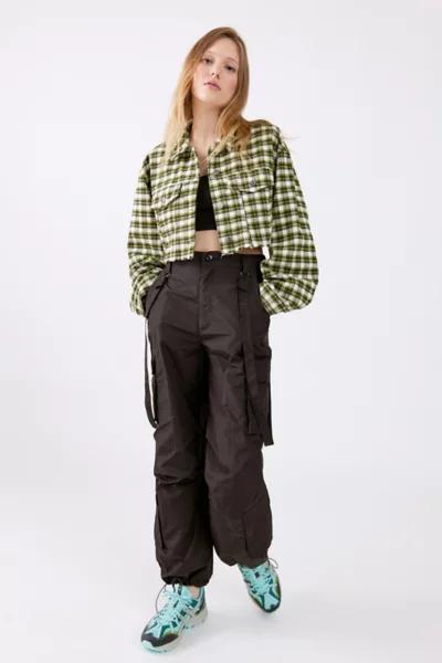 BDG Carissa Flannel Cropped Shirt Jacket商品第3张图片规格展示