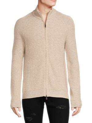 商品Saks Fifth Avenue|Merino Wool Blend Shaker Full Zip Sweater,价格¥900,第1张图片
