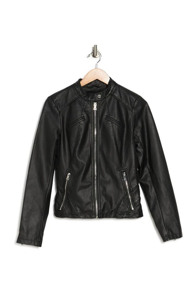 商品GUESS|Faux Leather Racer Jacket,价格¥205,第4张图片详细描述
