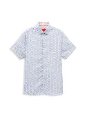 Little ​Boy’s Dotted Button Up Shirt商品第1张图片规格展示