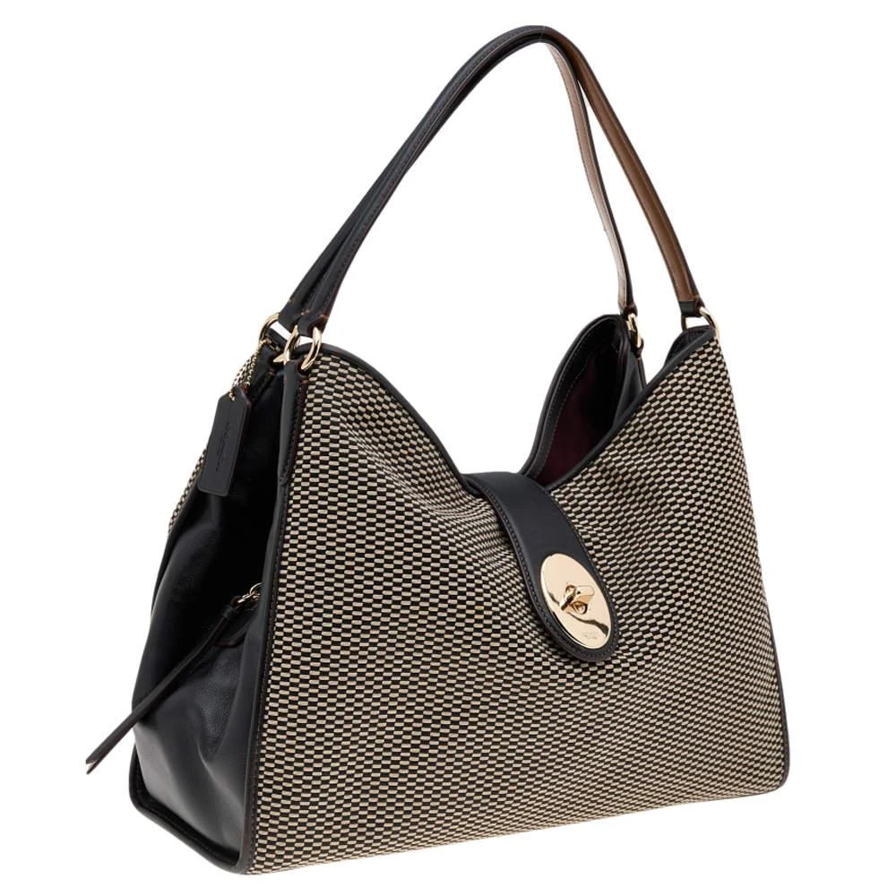 商品[二手商品] Coach|Coach Black/Beige Leather And Fabric Carlyle Madison Shoulder Bag,价格¥913,第3张图片详细描述