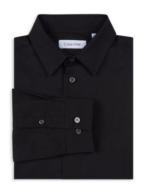 商品Calvin Klein|Boy's Stretch Poplin Button-Front Dress Shirt,价格¥175,第5张图片详细描述