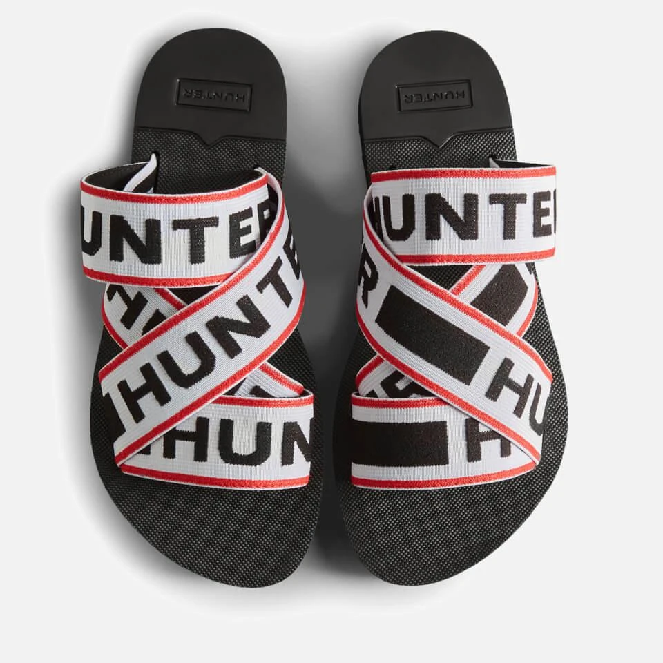 商品Hunter|HUNTER LOGO RUBBER AND ELASTIC-BLEND CROSSOVER SANDALS,价格¥216,第4张图片详细描述