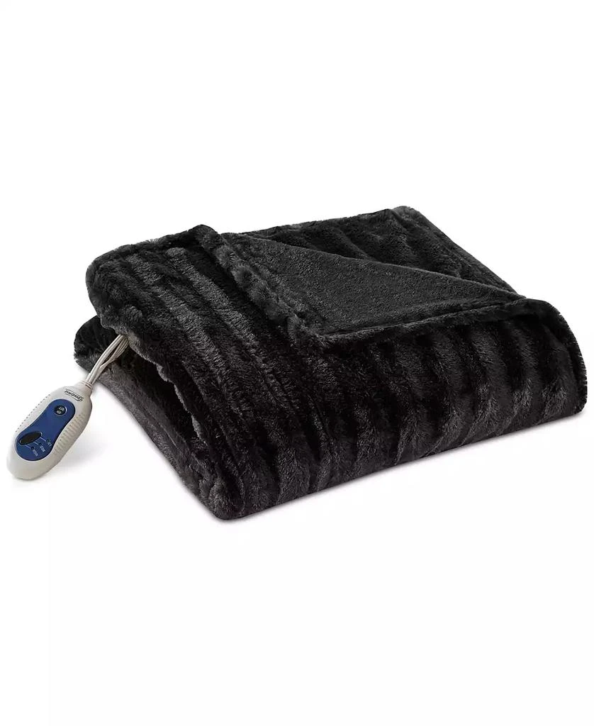 商品Beautyrest|Duke Ribbed Electric Faux-Fur Throw, 50" x 70",价格¥1241,第5张图片详细描述