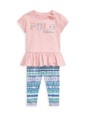 商品Ralph Lauren|Baby Girl's 2-Piece Peplum T-Shirt & Leggings Set,价格¥113,第1张图片