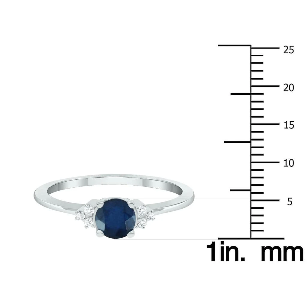 商品SSELECTS|Women's Sapphire And Diamond Half Moon Ring In 10K White Gold,价格¥1802,第5张图片详细描述