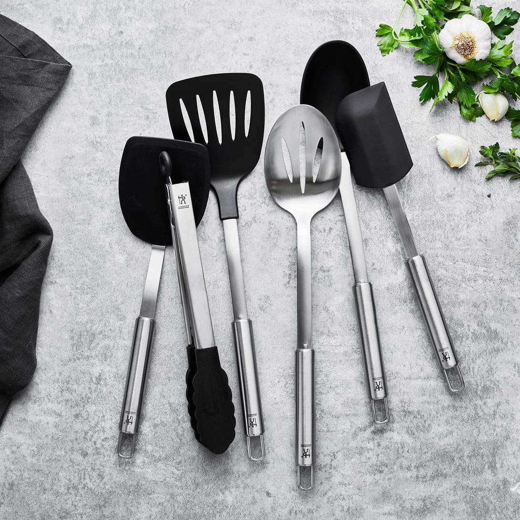 商品Henckels|Henckels Cooking Tools 6-PC Kitchen Gadgets Sets with Spatula, Tongs, Cooking Spoon, 18/10 STAINLESS STEEL,价格¥634,第4张图片详细描述