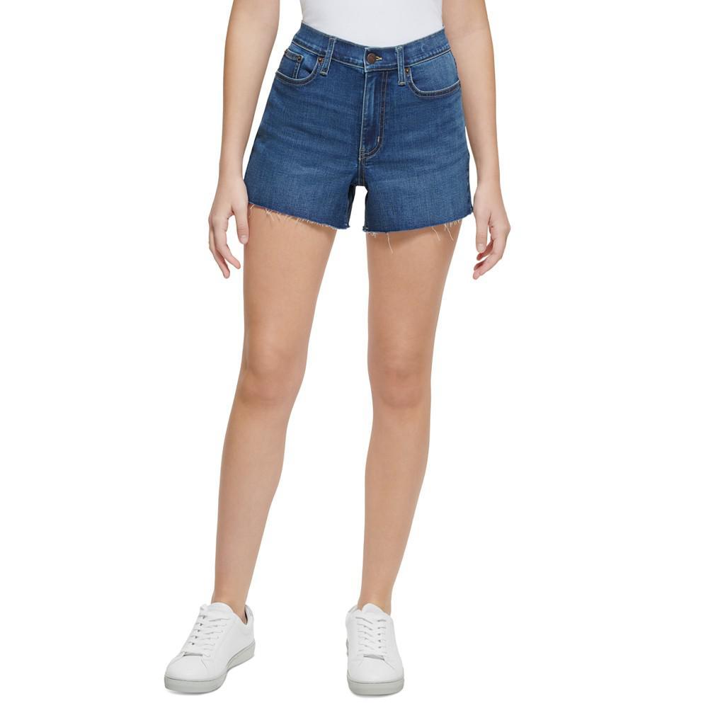 商品Calvin Klein|High-Rise Cutoff Denim Shorts,价格¥132,第1张图片
