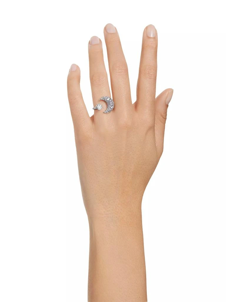 商品Swarovski|Sublima Rhodium-Plated & Crystal Open Moon Ring,价格¥965,第2张图片详细描述
