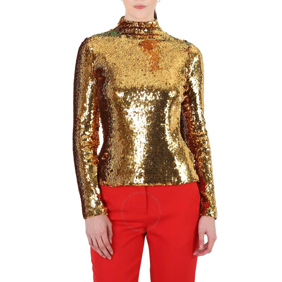 商品Burberry|Ladies Gold Sequinned Turtleneck Top,价格¥1584,第2张图片详细描述