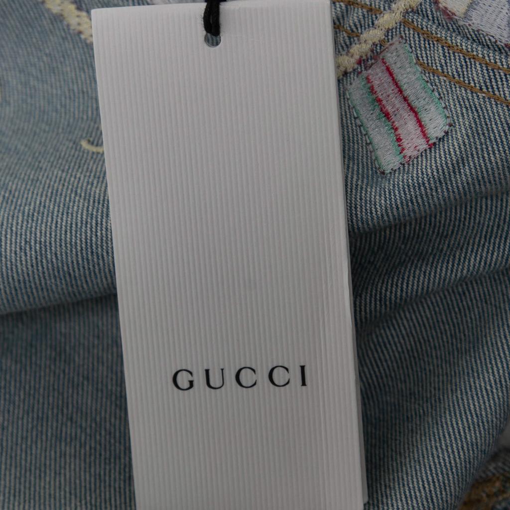 Gucci Blue Denim Embroidered Sleeveless Oversized Jacket S商品第6张图片规格展示