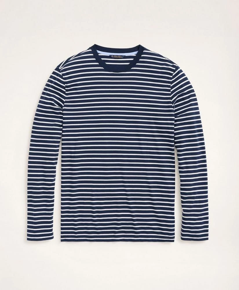 商品Brooks Brothers|Supima® Cotton Stripe Long-Sleeve T-Shirt,价格¥164,第1张图片