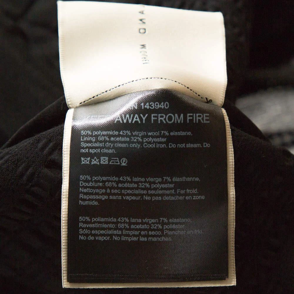 Roland Mouret Black Puckered Check Wool Blend Hanover Jacket L 商品