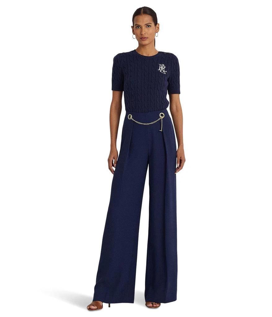 商品Ralph Lauren|Pleated Georgette Belted Wide-Leg Pants,价格¥1458,第3张图片详细描述