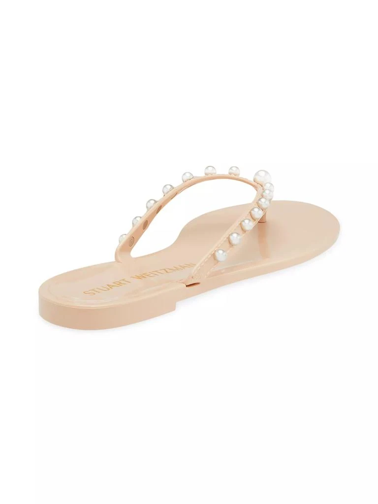 商品Stuart Weitzman|Glide Jelly Imitation Pearl-Embellished Flip-Flops,价格¥1125,第3张图片详细描述