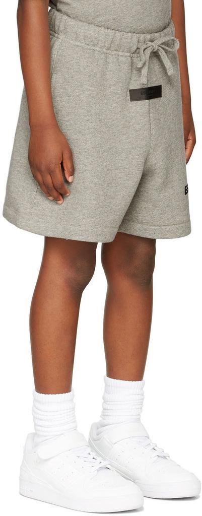 商品Essentials|Kids Gray Fleece Logo Shorts,价格¥283,第4张图片详细描述