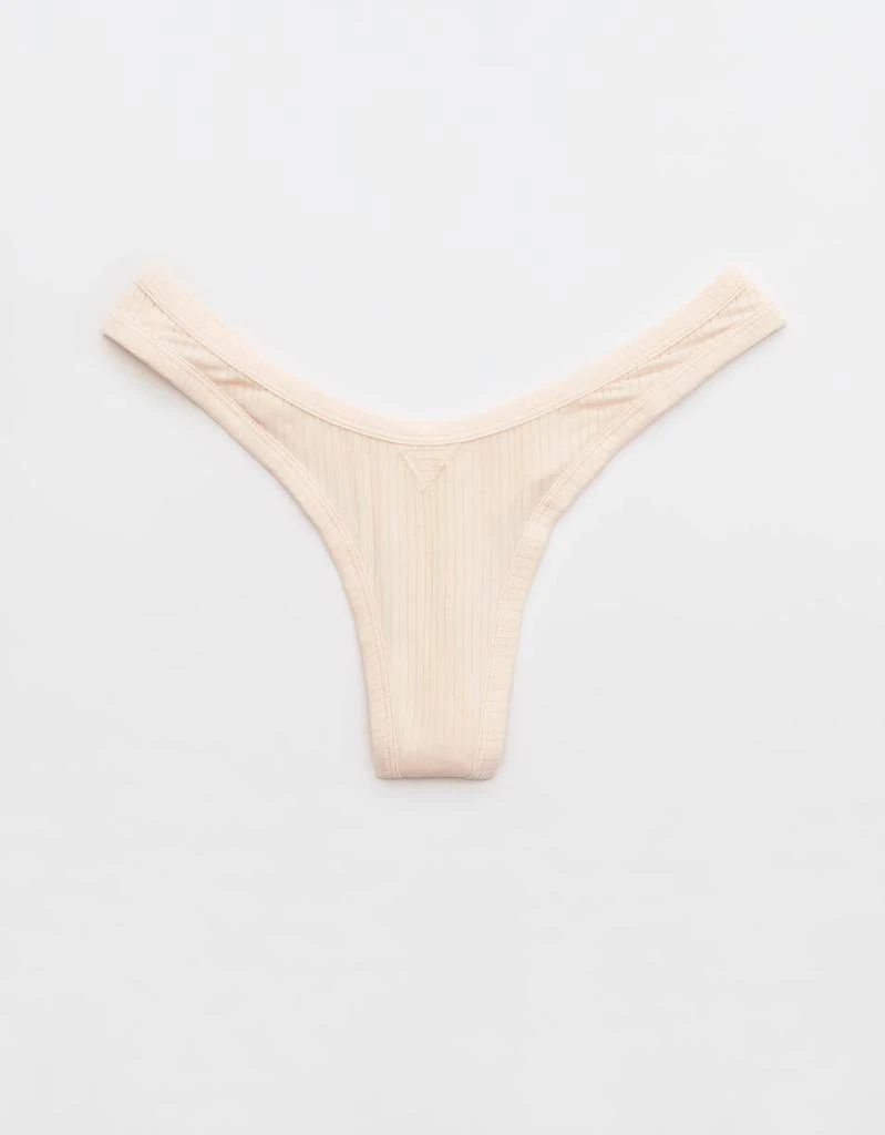 商品Aerie|Aerie Modal Ribbed High Cut Thong Underwear,价格¥68,第1张图片