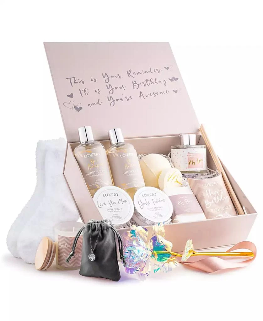 商品Lovery|Birthday Gift Basket, Birthday Spa Gift Box, Body Care Gift Set, 20 Piece,价格¥561,第2张图片详细描述