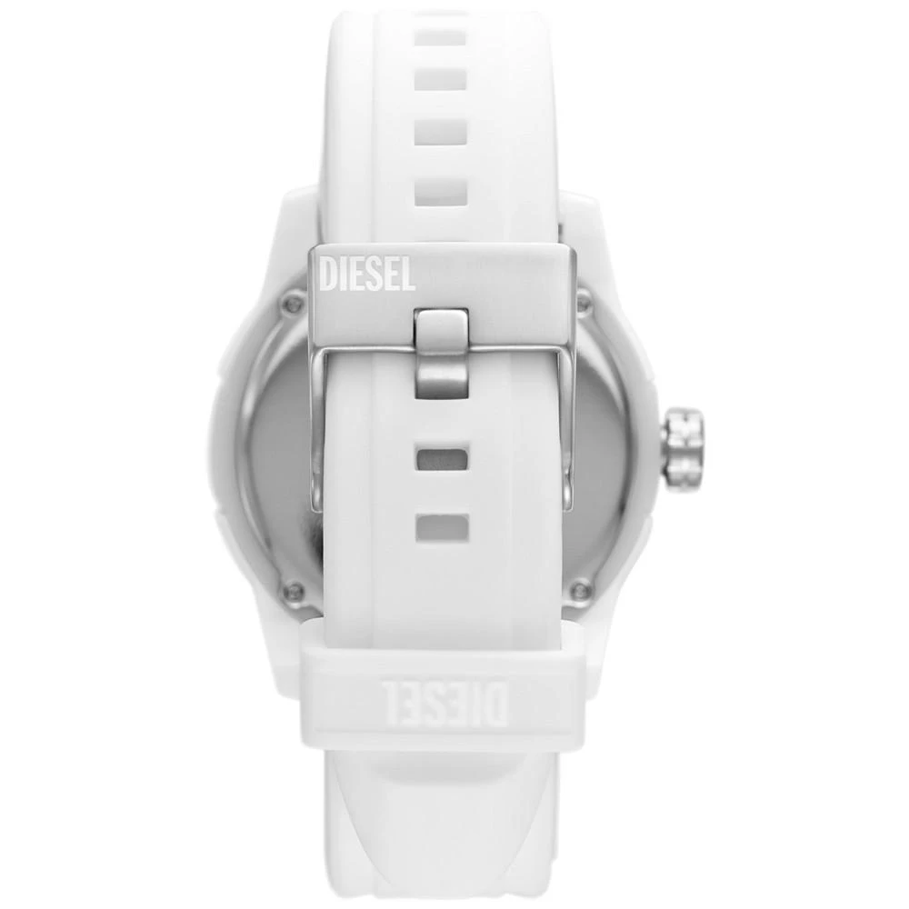 商品Diesel|Men's Double Up White Silicone Strap Watch 43mm,价格¥698,第3张图片详细描述