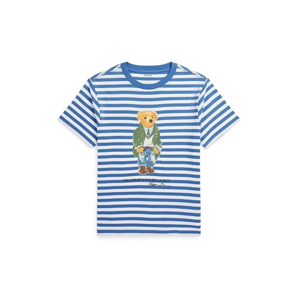 商品Ralph Lauren|Big Boys Polo Bear Striped Cotton Jersey T-shirt,价格¥220,第1张图片