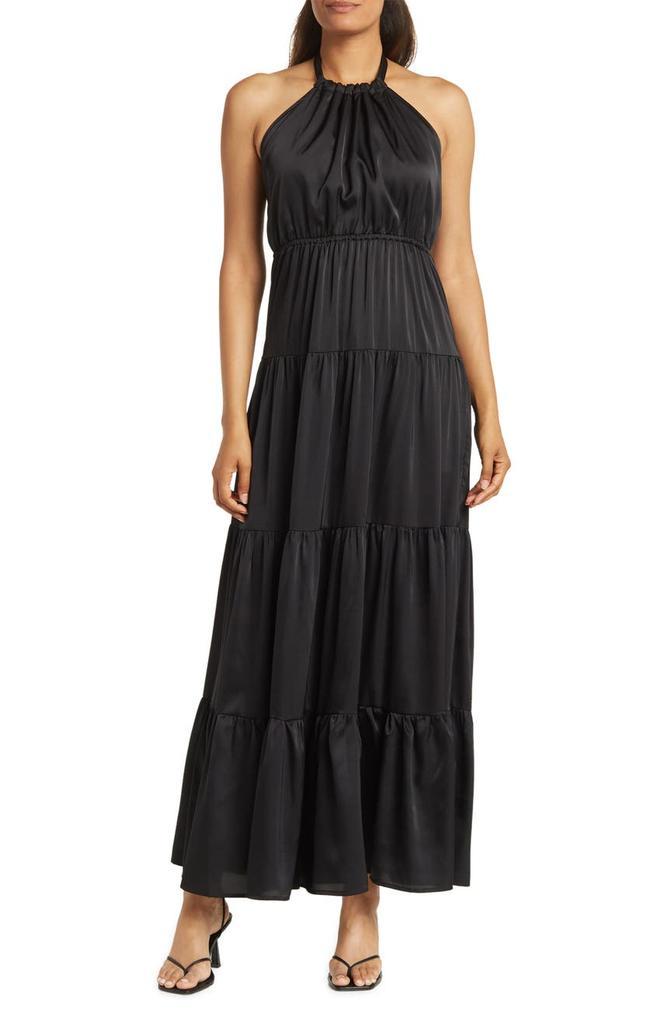 商品Love by Design|Roberta Satin Halter Maxi Dress,价格¥332,第3张图片详细描述