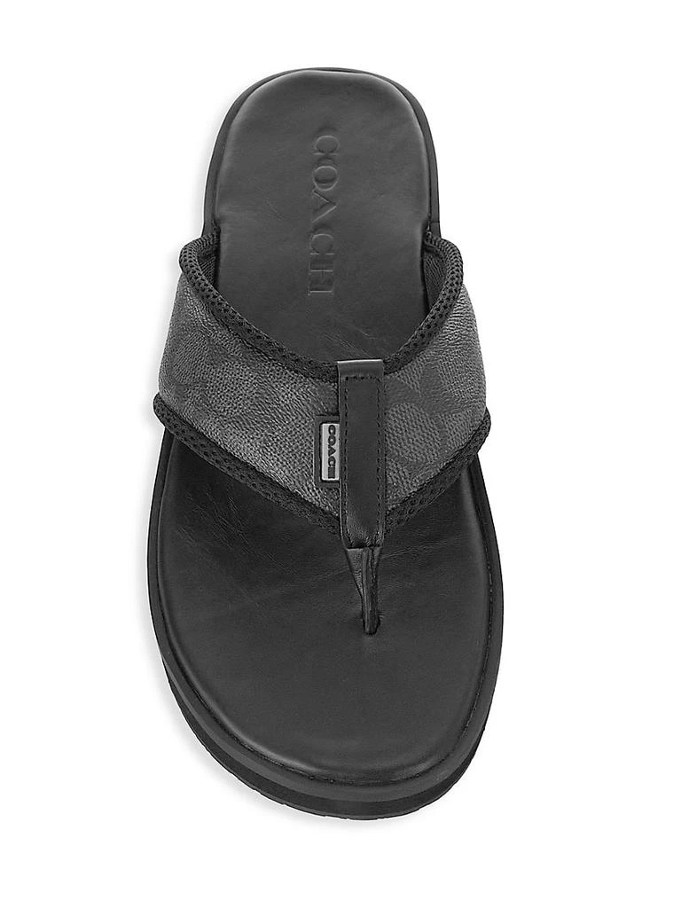 商品Coach|Logo Jacquard Leather Flip-Flops,价格¥933,第5张图片详细描述