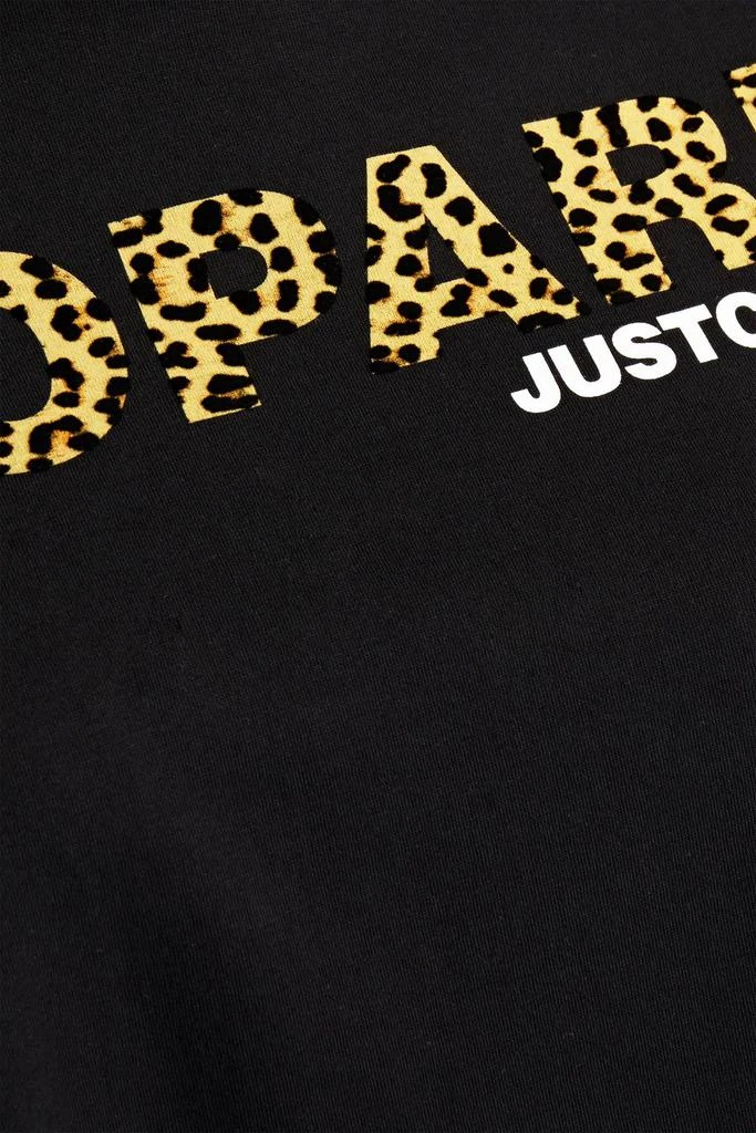 商品Just Cavalli|Flocked logo-print mesh-paneled cotton-jersey T-shirt,价格¥637,第2张图片详细描述