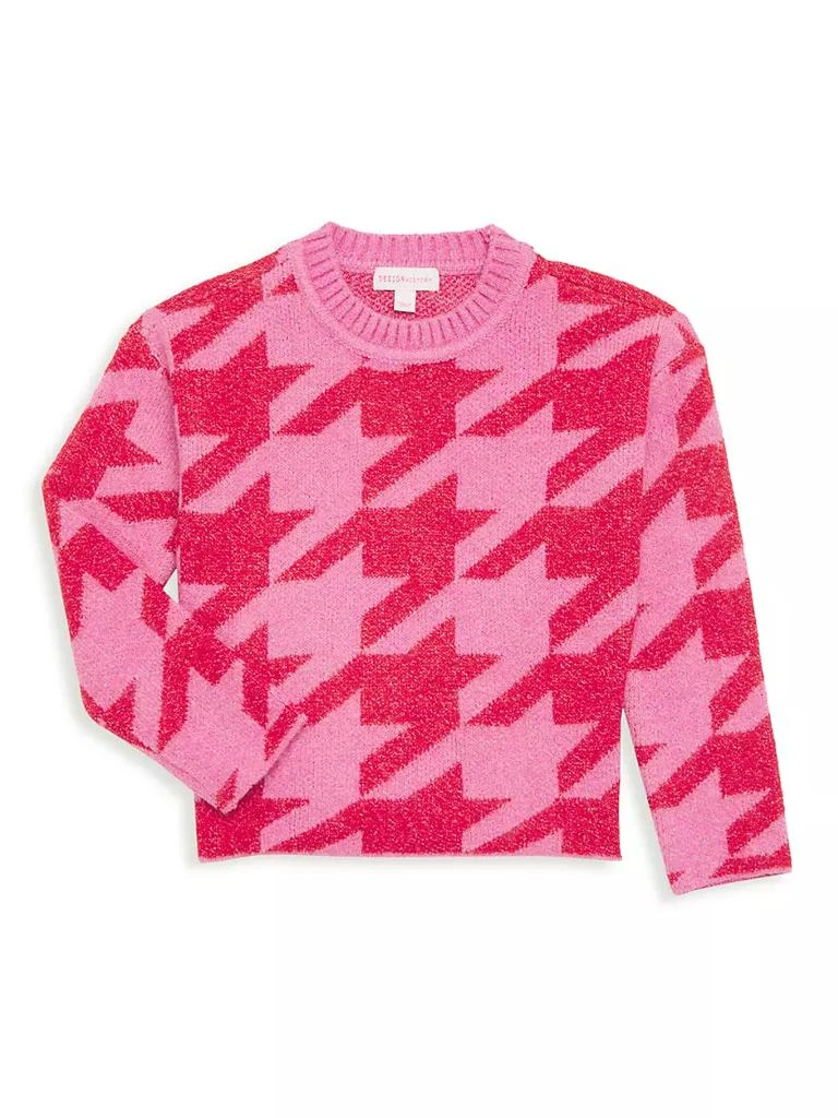 商品Design History|Little Girl's Houndstooth Knit Crewneck Sweater,价格¥209,第1张图片
