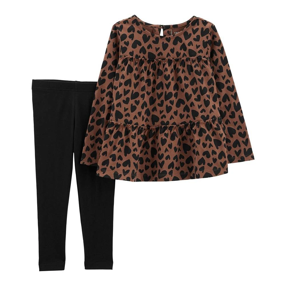 商品Carter's|Baby Girls Leopard Top and Leggings, 2 Piece Set,价格¥98,第1张图片