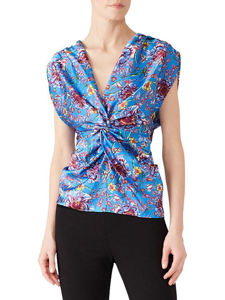 商品[二手商品] PRABAL GURUNG|​Floral Twist Front Satin Top,价格¥673,第1张图片