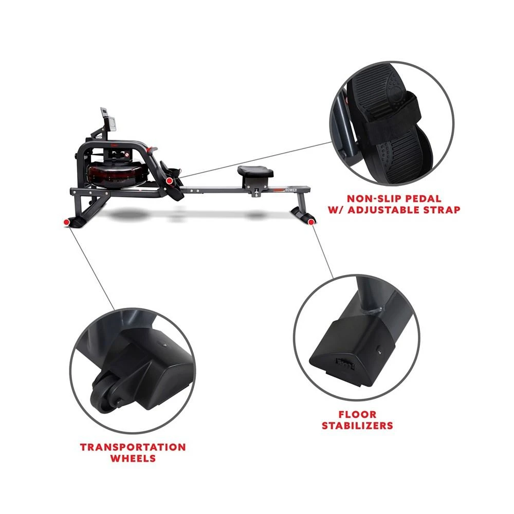 商品Sunny Health & Fitness|Smart Obsidian Surge 500 M Water Rowing Machine, Sf-Rw5713Smart,价格¥9025,第5张图片详细描述