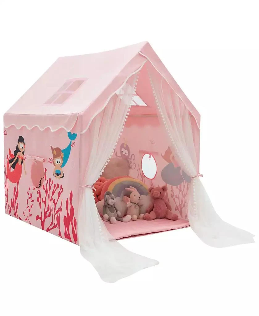 商品Costway|Kids Playhouse Large Children Indoor Play Tent Gift w/ Cotton Mat Longer Curtain,价格¥566,第1张图片
