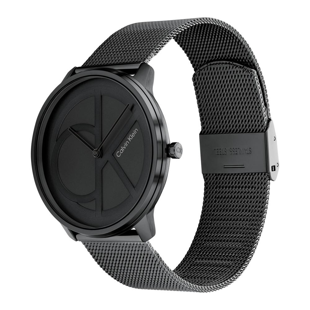 Black Stainless Steel Mesh Bracelet Watch 40mm商品第2张图片规格展示