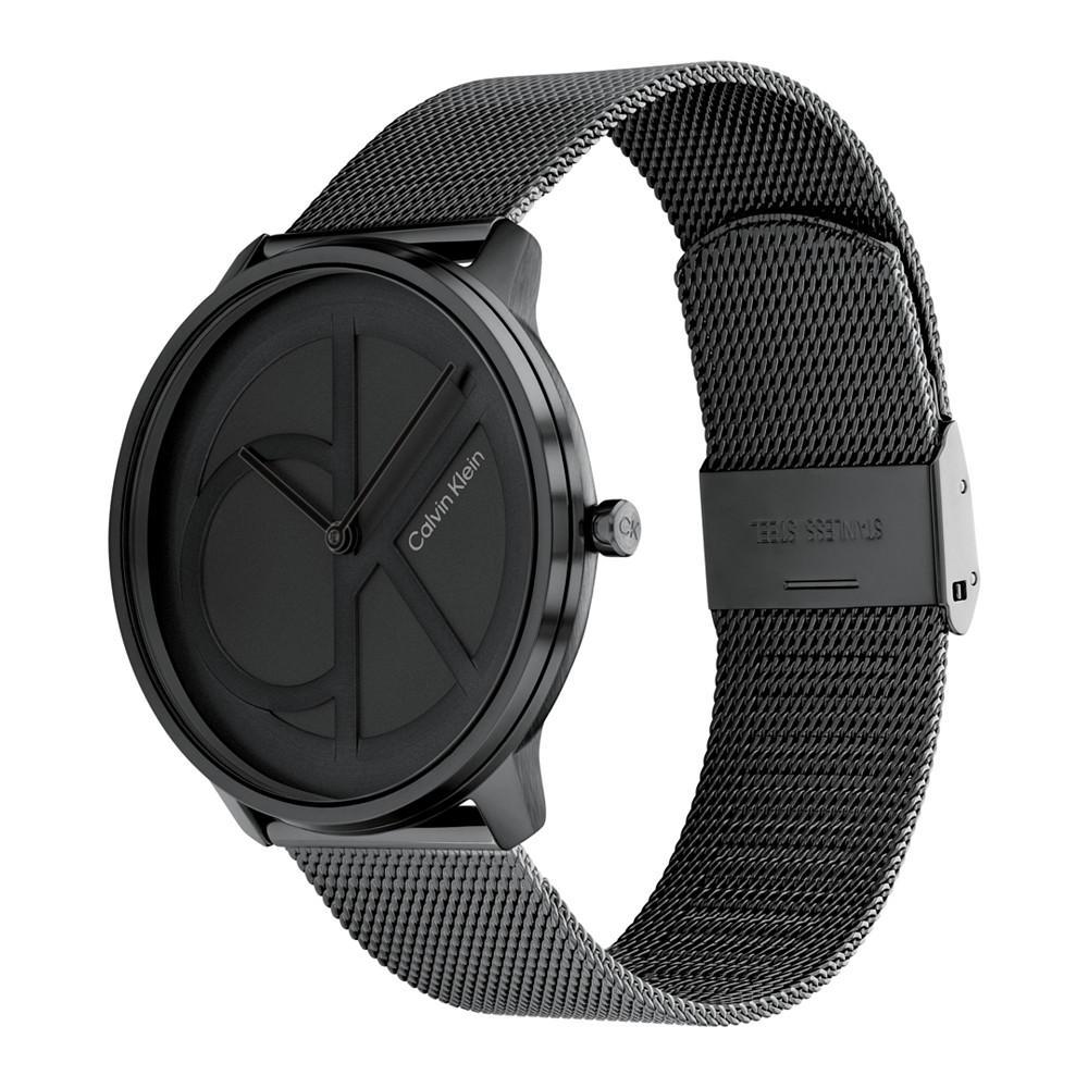 商品Calvin Klein|Black Stainless Steel Mesh Bracelet Watch 40mm,价格¥1231,第4张图片详细描述