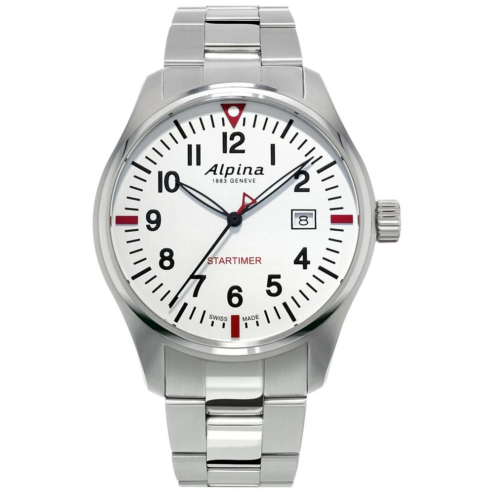 商品Alpina|Men's Swiss Startimer Pilot Stainless Steel Bracelet Watch 42mm,价格¥5942,第1张图片