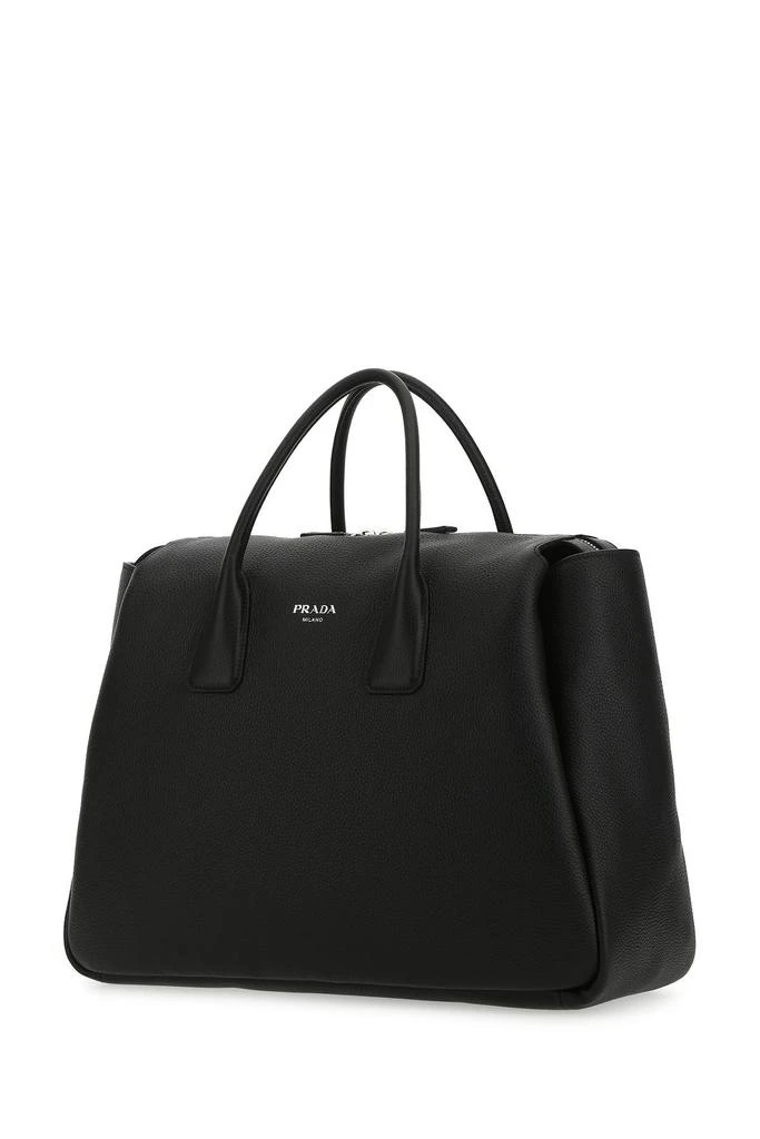 商品Prada|Black leather travel bag,价格¥26337,第1张图片