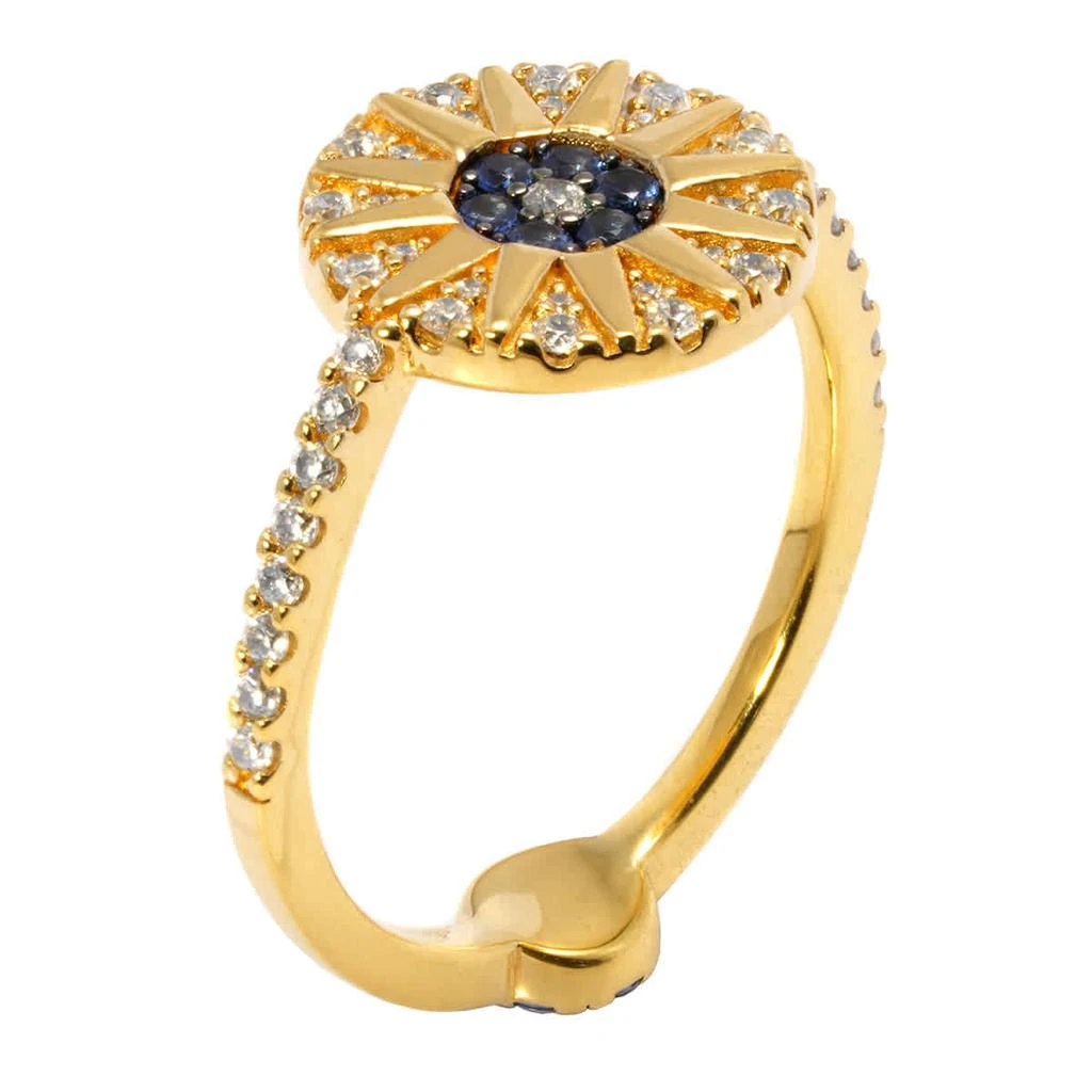 商品apm Monaco|Yellow Sterling Silver Blue Stones Tropical Sun Ring,价格¥483,第1张图片