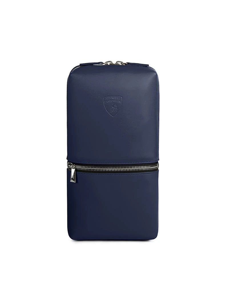 商品兰博基尼|Pure Blue Leather Men's Vertical Crossbody Bag,价格¥3100,第1张图片