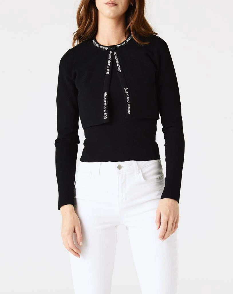 商品Alexander Wang|Women's Cropped Bodycon Cardigan,价格¥1732,第1张图片