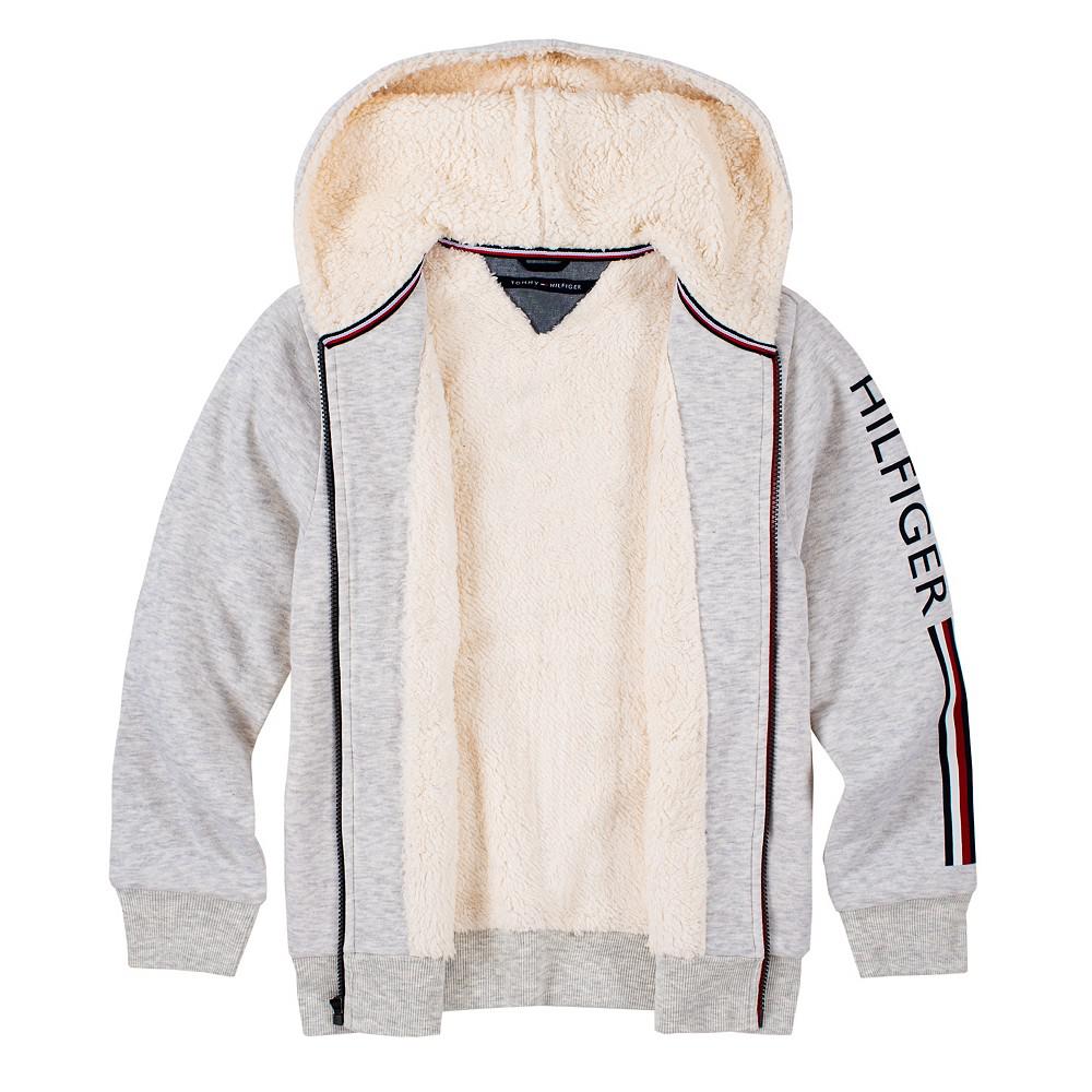 Little Boys Signature Stripe Sherpa Long Sleeves Hoodie商品第4张图片规格展示