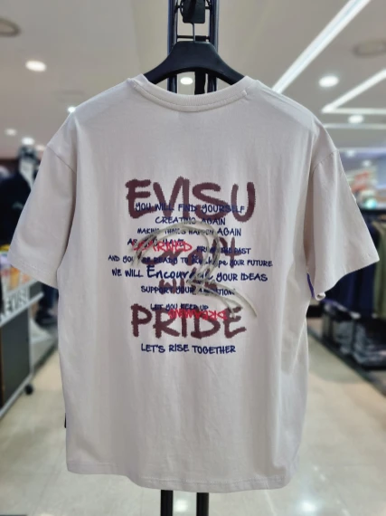 商品Evisu|【享贝家】（国内现货-QD）EVISU 福神 后背字母图案休闲圆领短袖T恤 男女同款 EU1UTS701,价格¥196,第1张图片