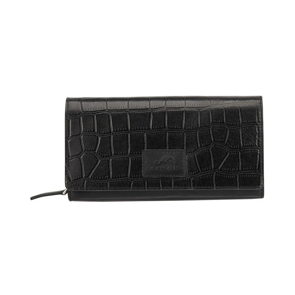 商品Mancini Leather Goods|Women's Croco Collection RFID Secure Clutch Wallet,价格¥771,第1张图片