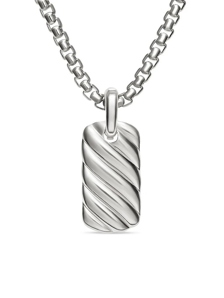 商品David Yurman|Petite Sculpted Cable Tag in Sterling Silver, 24MM,价格¥1850,第1张图片