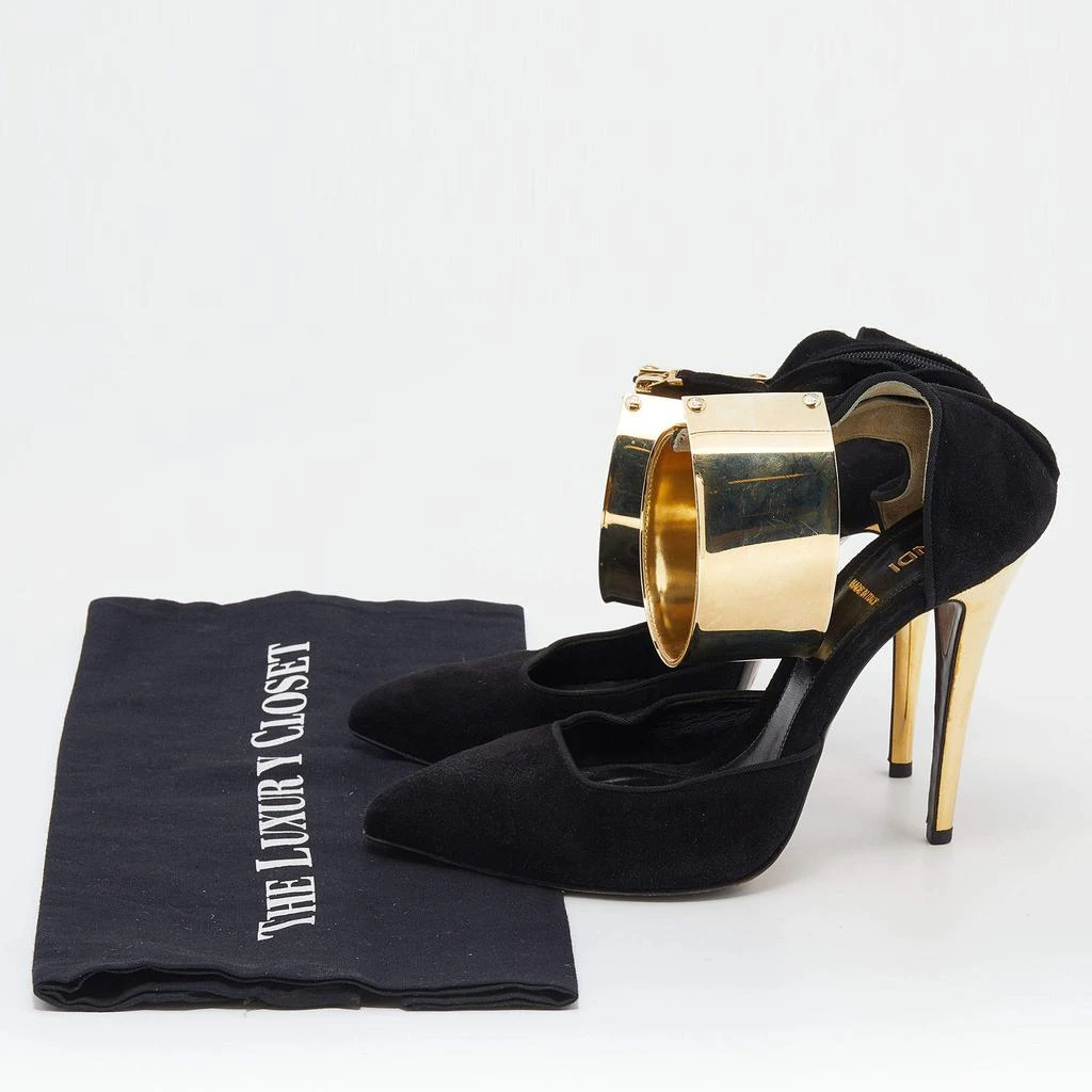 Fendi Black Suede Ankle Wrap Sandals Size 38 商品