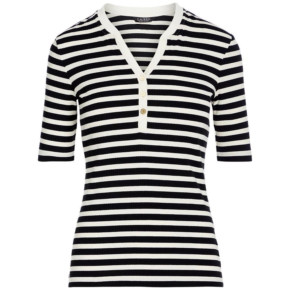 商品Ralph Lauren|Striped Cotton-Blend Henley T-Shirt,价格¥399,第7张图片详细描述