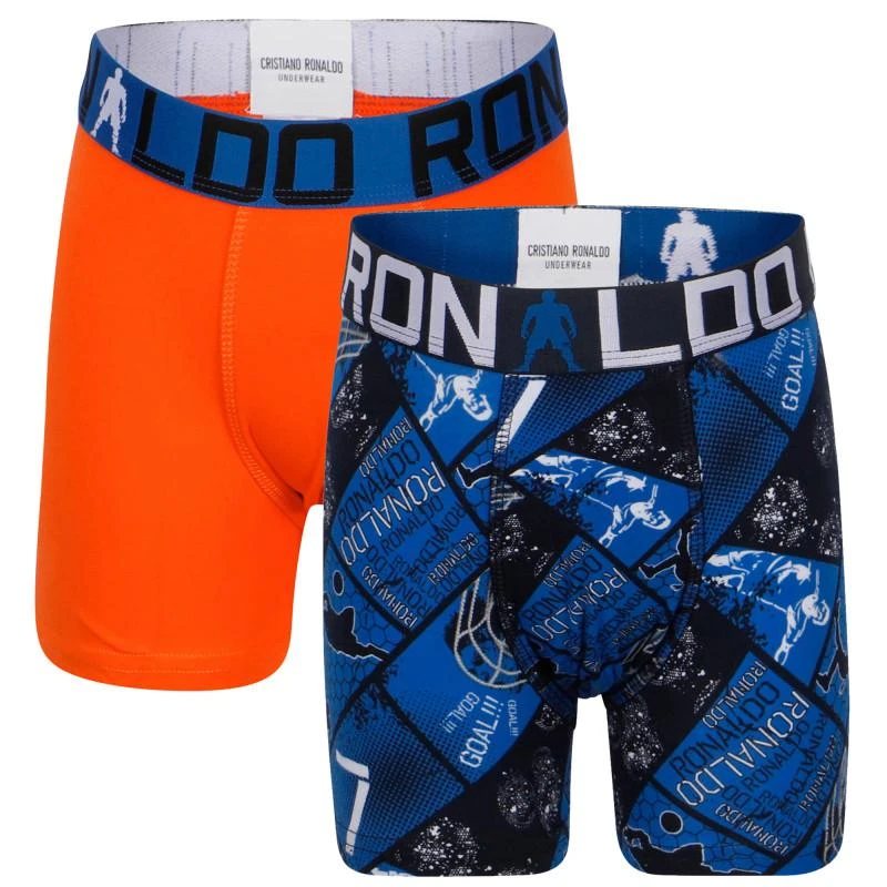 商品CR7 Cristiano Ronaldo|Logo set of boxers in orange and blue,价格¥251,第1张图片