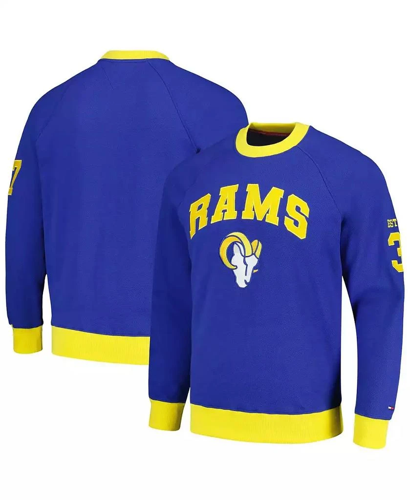 商品Tommy Hilfiger|Men's Royal Los Angeles Rams Reese Raglan Tri-Blend Pullover Sweatshirt,价格¥501,第1张图片