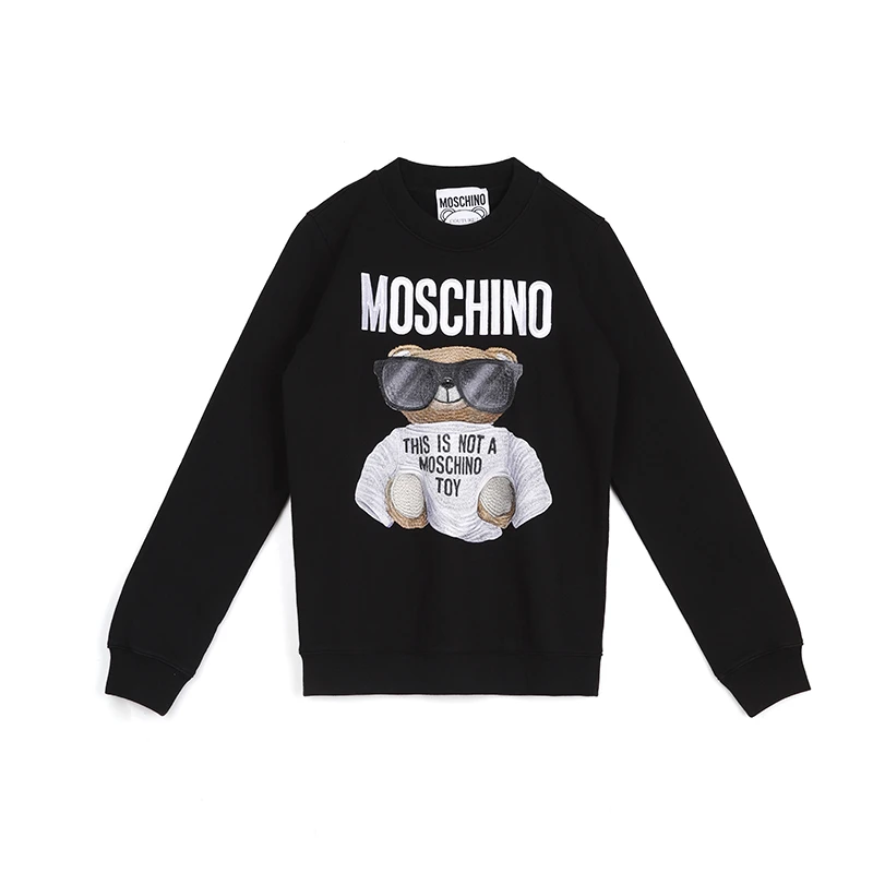 商品[国内直发] 【春节不打烊，国内现货速发】 Moschino|MOSCHINO 莫斯奇诺 女士黑色棉质刺绣小熊卫衣17085527 V1555（清仓特价）,价格¥1397,第1张图片