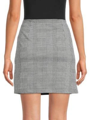 商品Max Studio|Checked Faux Wrap Mini Skirt,价格¥151,第2张图片详细描述