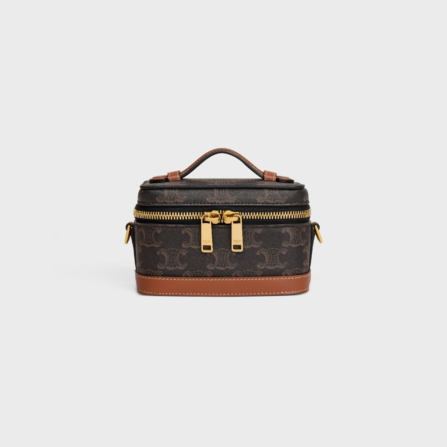 商品Celine|【预售】 赛琳 25春夏 女士 单肩包 MINI VANITY TOILE TRIOMPHE ET VEAU 10N652CZ1.04LU ,价格¥8882,第1张图片